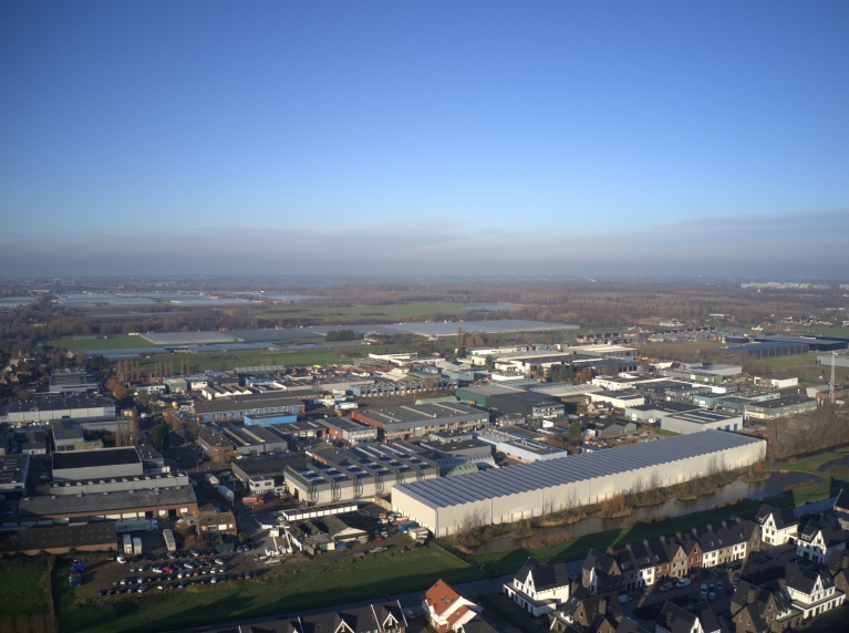 Luchtfoto van bedrijventerrein de Boezem