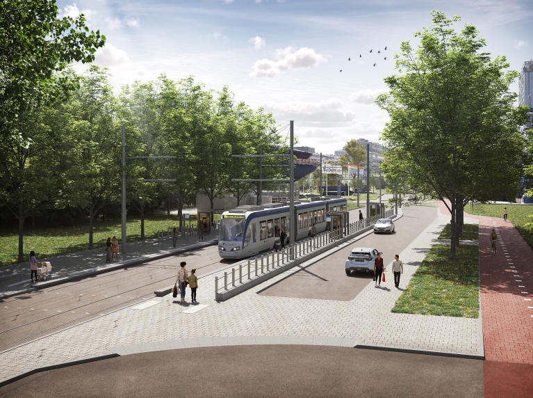 tramlijn 19 voor aula TU Delft 