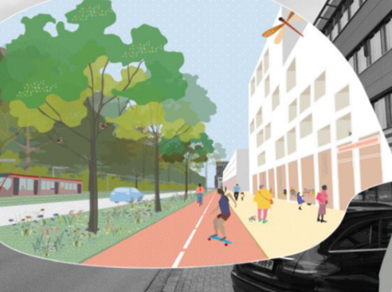 illustratie toekomst Vlietlijn door PosadMaxwan